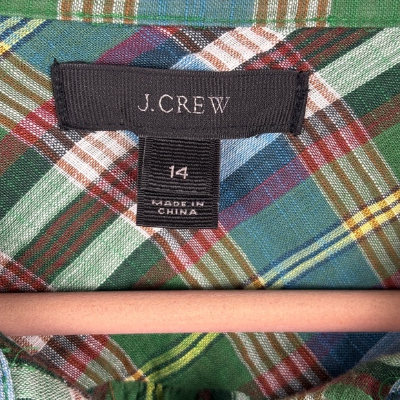 J Crew Women Long Sleeve Button Front Cotton Shirt Sz 14 Preppy Classic Office - Picture 4 of 9